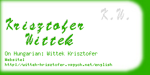 krisztofer wittek business card